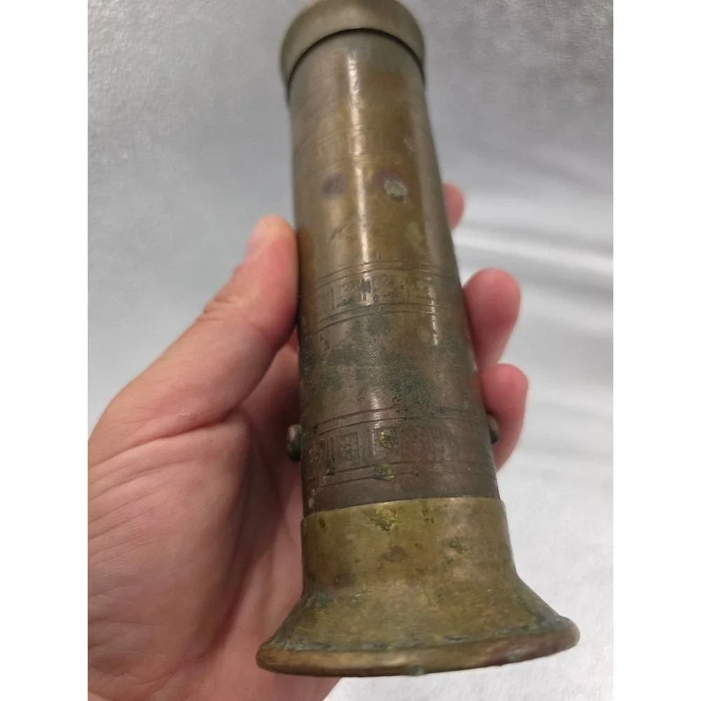 Vintage Atlas Brass Pepper Mill Grinder Made in Greece Hand Crank 8.5 Inch O1
